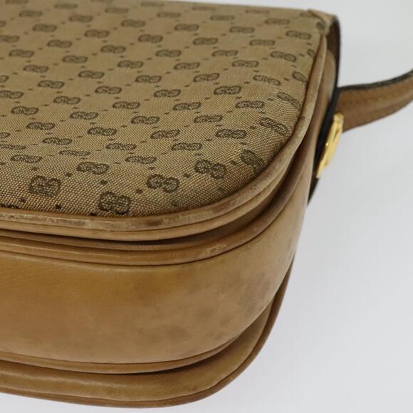 GUCCI Micro GG Canvas Shoulder Bag Beige Gold - Picture 13 of 16